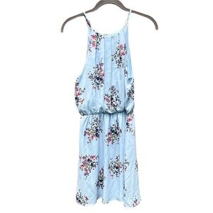 Blue Rain Floral High Neck Dress Size Medium